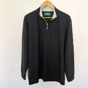 BOBBY JONES GOLF Size XL Pima Cotton Long Sleeve Quarter Zip Pullover Black NEW